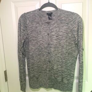 Ann Taylor, gray variegated cardigan size medium